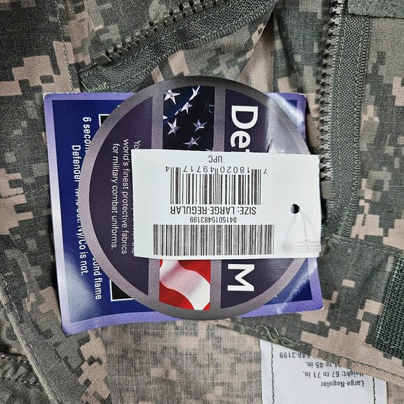 Defender M Men's Size Lrg Flame Resistant Camo BDU Full Zip Army Military Jacket - Picture 7 of 16